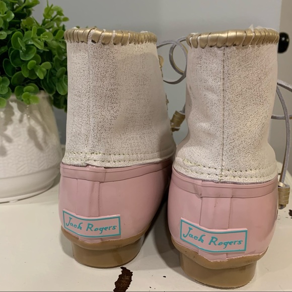 Jack Rodgers | Chole Rain Boots, Short Metallic Gold & Blush - Picture 7 of 12